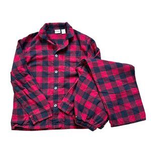 L.L. Bean Mens Plaid Flannel Pajama Set Size Medium Red Buffalo Plaid